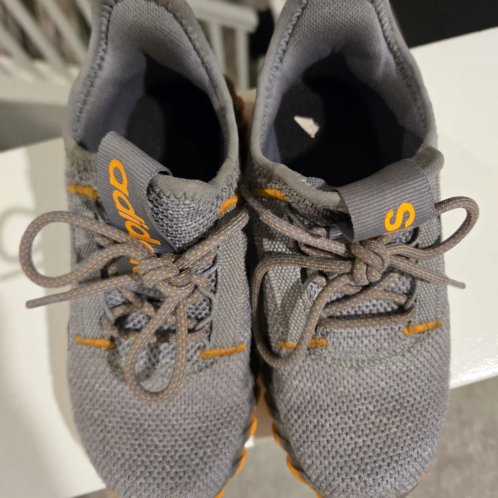 Adidas Kids Gray and Orange Sneakers little Kids Size 13 - Picture 3 of 6